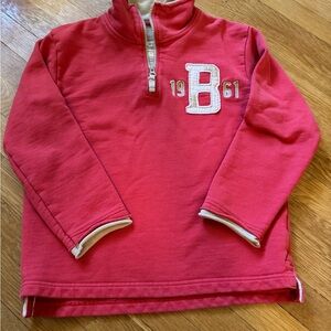 Boden Kids Soft Red Quarter-Zip Sweatshirt